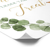 Babys sind süße Hirschgrün, goldene Babydusche Poster (Ecke)