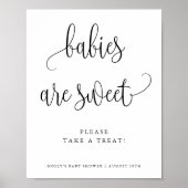 Babys sind süße Minimalistische Kalligrafie-Gefäll Poster (Vorne)
