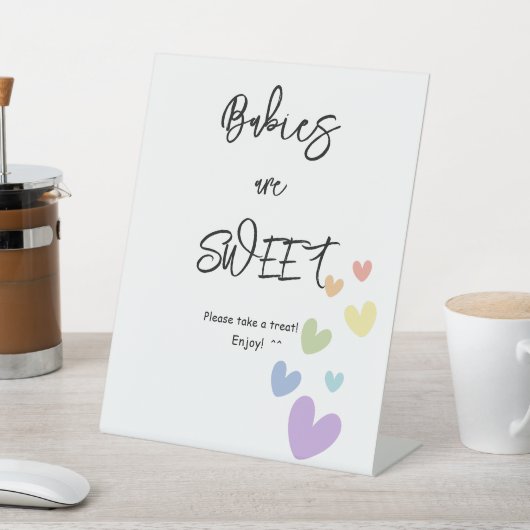 Babys sind süße Niedliche und farbenfrohe Herz Bab Sockelschild (In SItu)