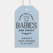 Babys sind süße Pastel Blue Baby Dusche Junge Geschenkanhänger (Rückseite)
