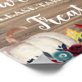 Babys sind süße rustikale Kürbis-Erntedank-Gefalle Poster (Ecke)