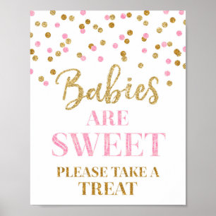 Babys sind süße Schildpatten Gold Pink Confetti Poster