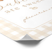 Babys sind süße Teddybär neutral Gingham Poster (Ecke)