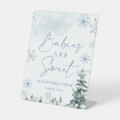 Babys sind süße, winterliche Babydusche Sockelschild (Vorderseite)