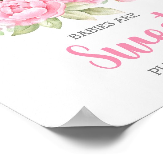 Babys sind süßer rosa Bär Poster (Ecke)