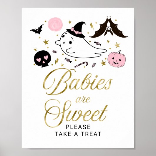 Babys sind süßes Halloween-Baby-Duschzeichen Poster (Vorne)