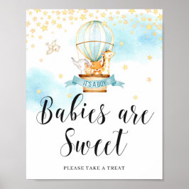 Babys sind Süßigkeiten Baby Dusche Heißluftballon Poster