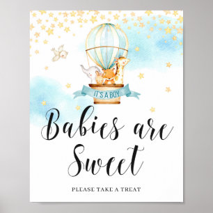 Babys sind Süßigkeiten Baby Dusche Heißluftballon Poster