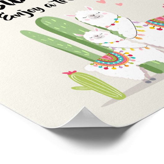 Babys sind Sweet Fiesta Llama Baby Duschzeichen Poster (Ecke)