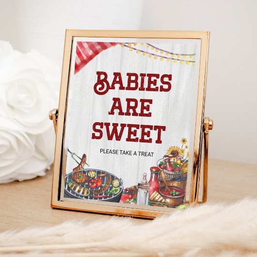 Babys sind Sweet GRILLEN Backyard Baby Shower Favo Poster