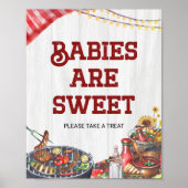 Babys sind Sweet GRILLEN Backyard Baby Shower Favo Poster (Vorne)