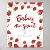 Babys sind Sweet Strawberries Baby Dusche Schild (Vorne)