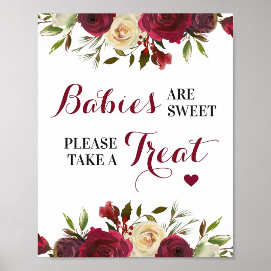 Babys sind Sweet Take Leckerei Fall Baby Duschzeic Poster (Vorne)