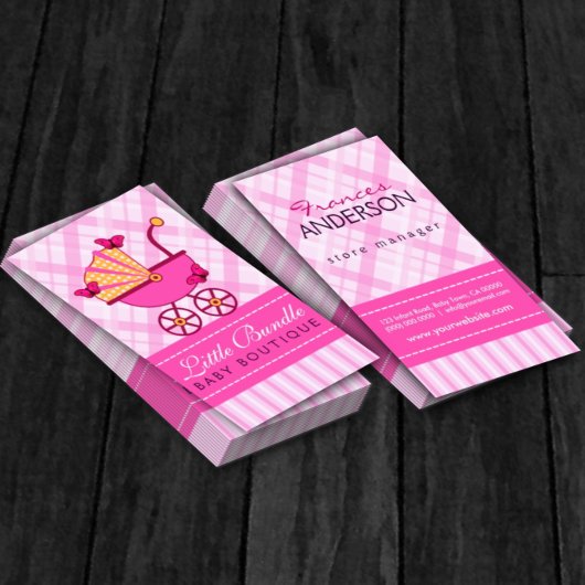 Babys Store Baby Shop Boutique Rosa Roller Visitenkarte
