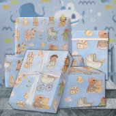 Babys & Tiere International Blue Geschenkpapier
