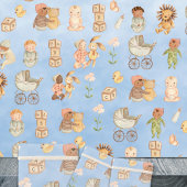 Babys & Tiere International Blue Geschenkpapier