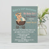 Baby's VIP Einladung Oh Baby Girl ! (Stehend Vorderseite)