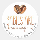 Babys werden Coffee Baby Shower brauen Runder Aufkleber (Vorderseite)