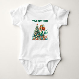 Babys Xmas Mermaid Bodysuit-Personalisiert Baby Strampler