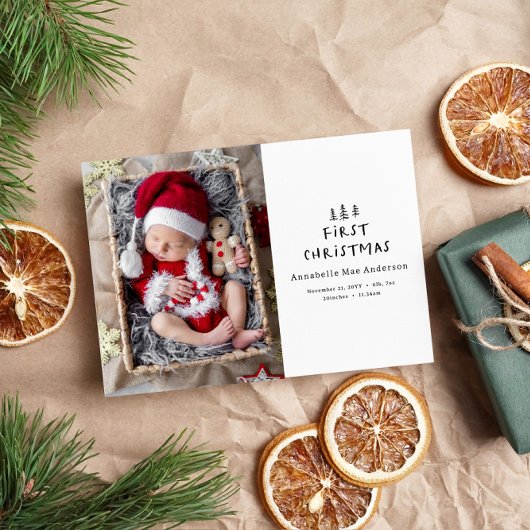 Babys zuerst Weihnachten elegant gezeichnet Baum-F