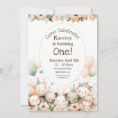 Babys zum ersten Geburtstag Einladung (Vorderseite)