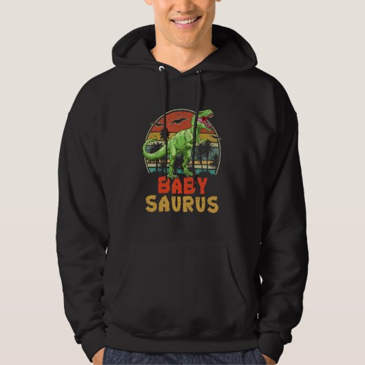 Babysaurus Rex Dinosaur Familie Matching Hoodie (Vorderseite)