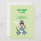 Babysaurus T-rex Green Baby Shower Invitation Einladung (Vorderseite)