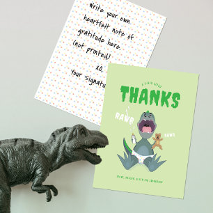Babysaurus T-Rex Grün Dankeskarte