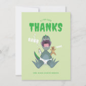 Babysaurus T-Rex Grün Dankeskarte (Vorderseite)