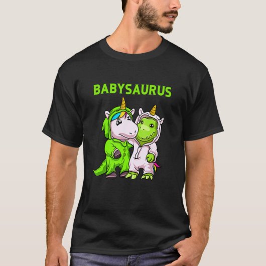 Babysaurus Vater mit Baby Son oder Tochter Partner T-Shirt (Vorderseite)