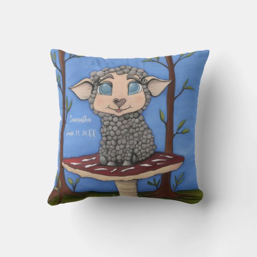 Babyschaf auf Toadstool Kissen (Rückseite)