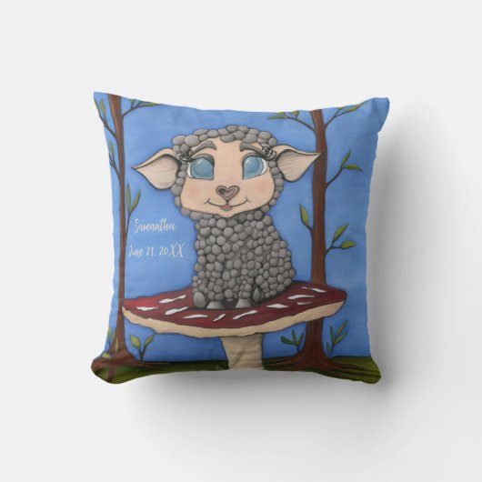 Babyschaf auf Toadstool Kissen (Vorderseite)