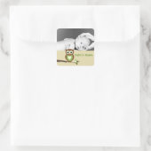 Babyschale/Foto Quadratischer Aufkleber (Tasche)