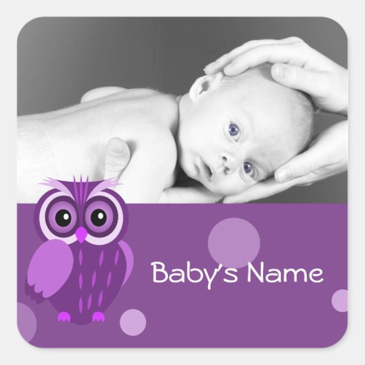 Babyschale/Foto Quadratischer Aufkleber (Vorderseite)