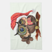 Babyschale in Weihnachtshut und Geschenk Küchentuc Geschirrtuch (Vertikal)