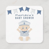 Babyschaukeln für Babys mit Babydusche Quadratische Visitenkarte (Rückseite)