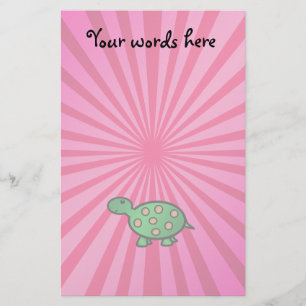 Babyschildkröte-Rosa-Sonnendurchbruch Briefpapier