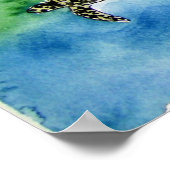 Babyschildkröten Reptilienmalerei Poster (Ecke)