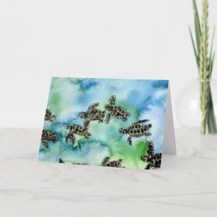 Babyschildkröten reptillieren Tiermalerei Karte