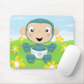 Babyschimpanse auf dem Gebiet der Blumen Mousepad (Mit Mouse)