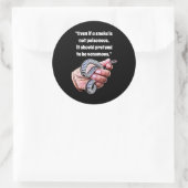 Babyschlangen-Reptilienziffern Kunst Runder Aufkleber (Tasche)