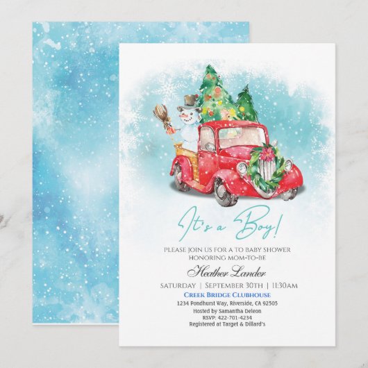 Babyschneedusche Einladung (Vorne/Hinten)