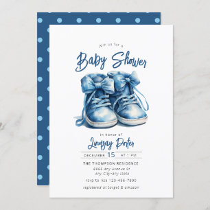 Babyschuhe   Blue Boy Baby Shower Einladung