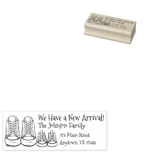 Babyschuhe Neue Ankunft Geburtsadresse Gummistempel (Stempel)