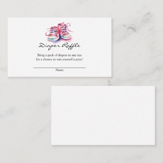 Babyschuhe | Pink Girl Baby Dusche Windelwanne Begleitkarte (Vorne/Hinten)