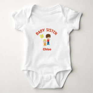 BabySchwester mit Big Brother Personalisiert Baby Strampler