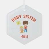BabySchwester mit Big Brother Personalisiert Ornament Aus Glas (Vorderseite)