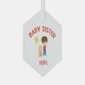 BabySchwester mit Big Brother Personalisiert Ornament Aus Glas (Vorderseite Rechts)