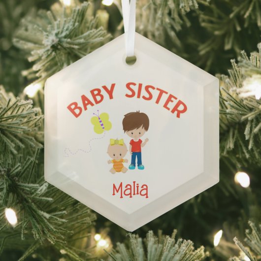 BabySchwester mit Big Brother Personalisiert Ornament Aus Glas (Insitu)
