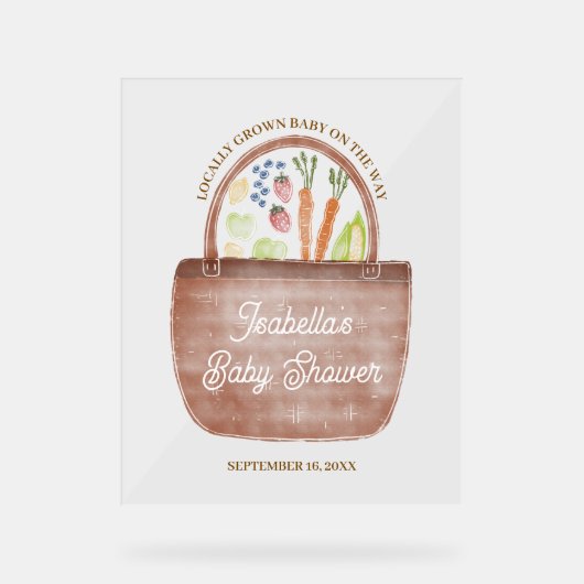 Babyshower auf dem Bauernhof Acrylschild (Vorderseite)